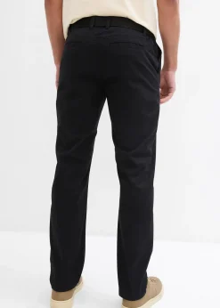 Pantalon chino regular avec ceinture, taille élastiquée, droit