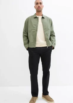 Pantalon chino regular avec ceinture, taille élastiquée, droit