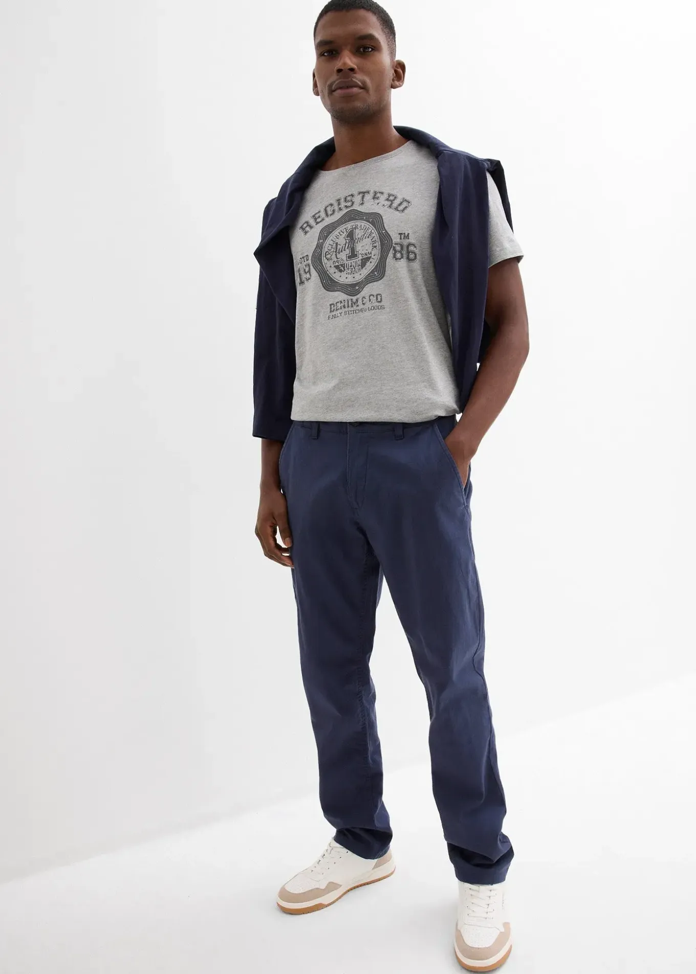 Pantalon chino regular, droit