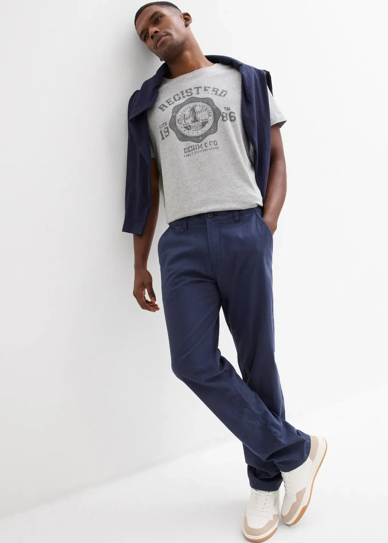 Pantalon chino regular, droit