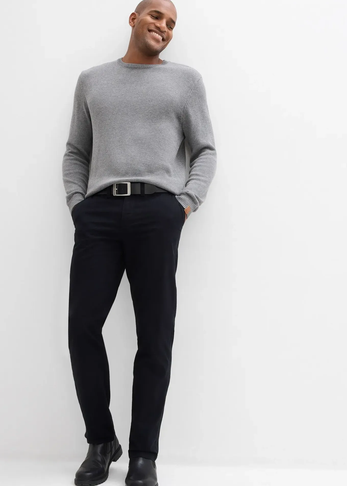 Pantalon chino regular, droit