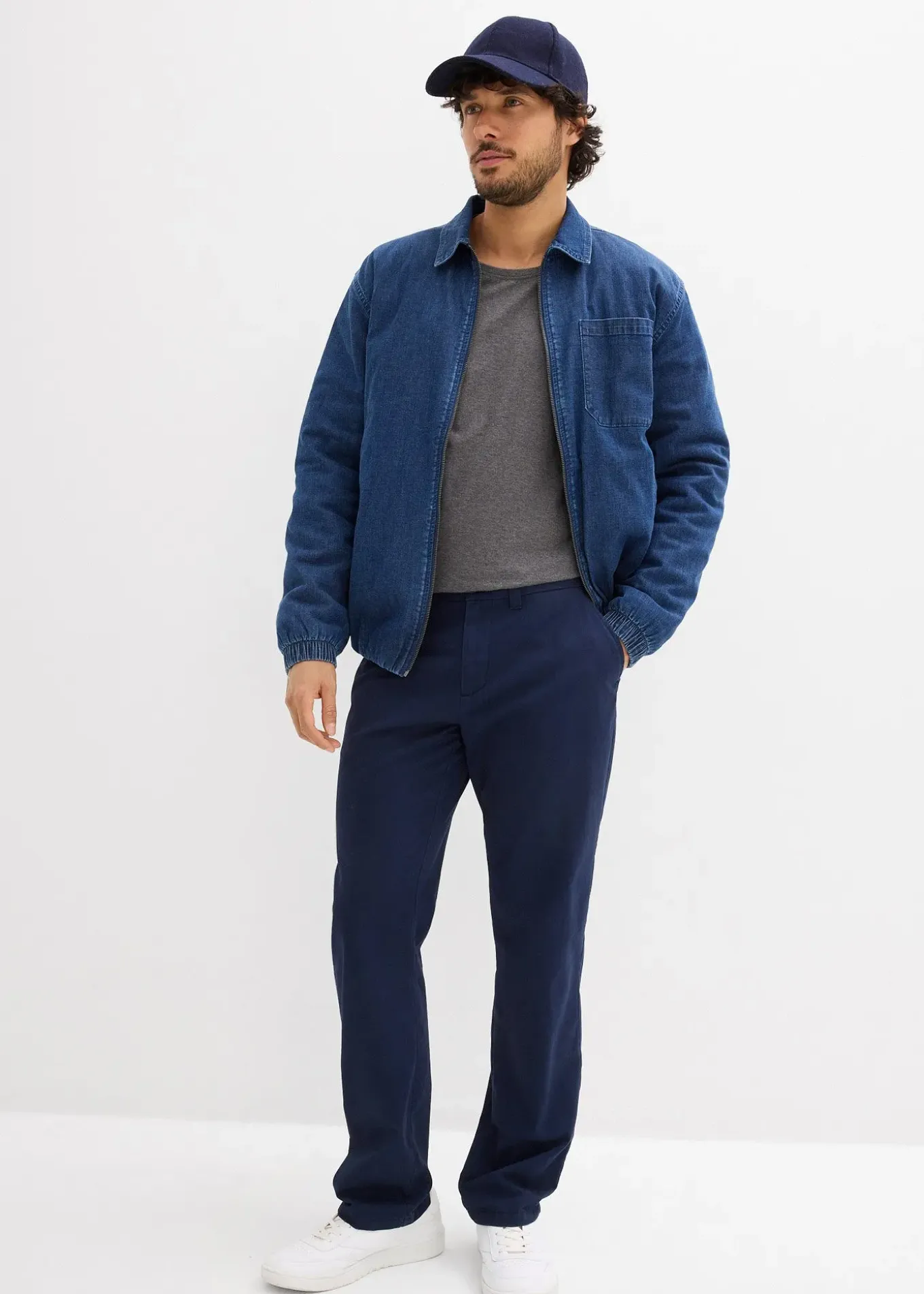 Pantalon chino regular, droit