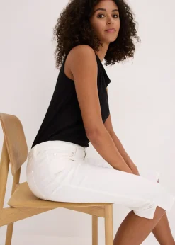 Pantalon corsaire à taille élastiquée