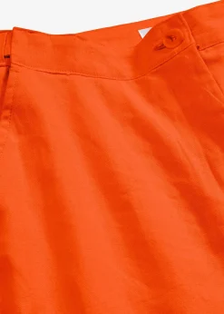 Pantalon cropped taille haute en lin et viscose