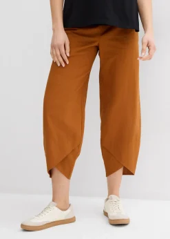 Pantalon de grossesse avec bandeau, en lin et coton