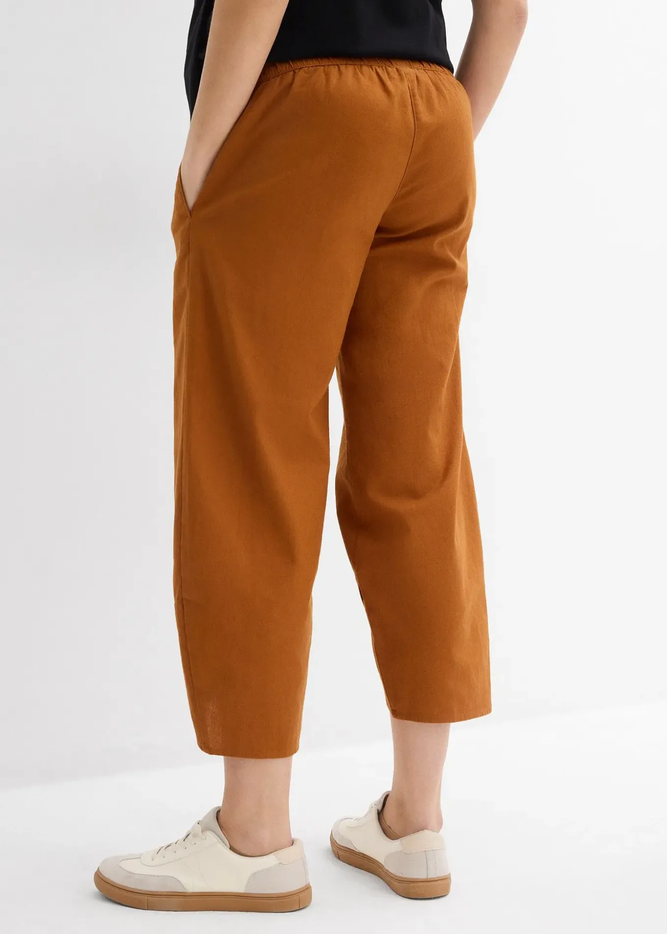 Pantalon de grossesse avec bandeau, en lin et coton