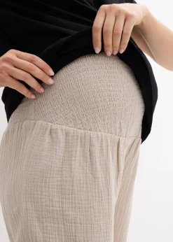 Pantalon de grossesse 2en1, 100% gaze de coton