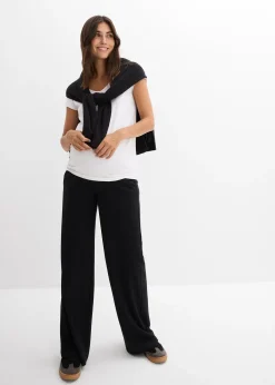 Pantalon de grossesse en jersey milano, jambe large
