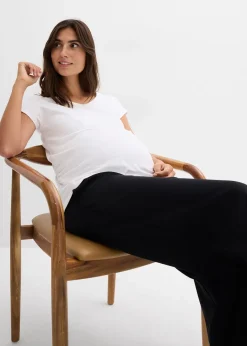 Pantalon de grossesse en jersey milano, jambe large
