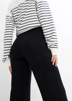 Pantalon de grossesse en jersey, ceinture smockée, coupe droite