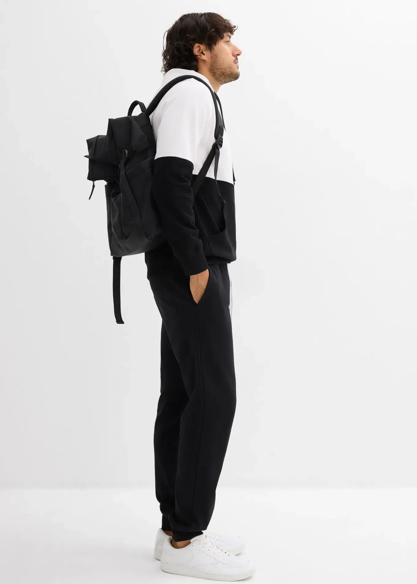 Pantalon de jogging à bords-côtes en bas de jambe