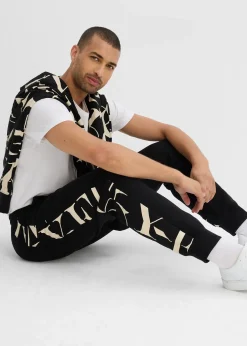 Pantalon de jogging avec empiècement, 100% coton