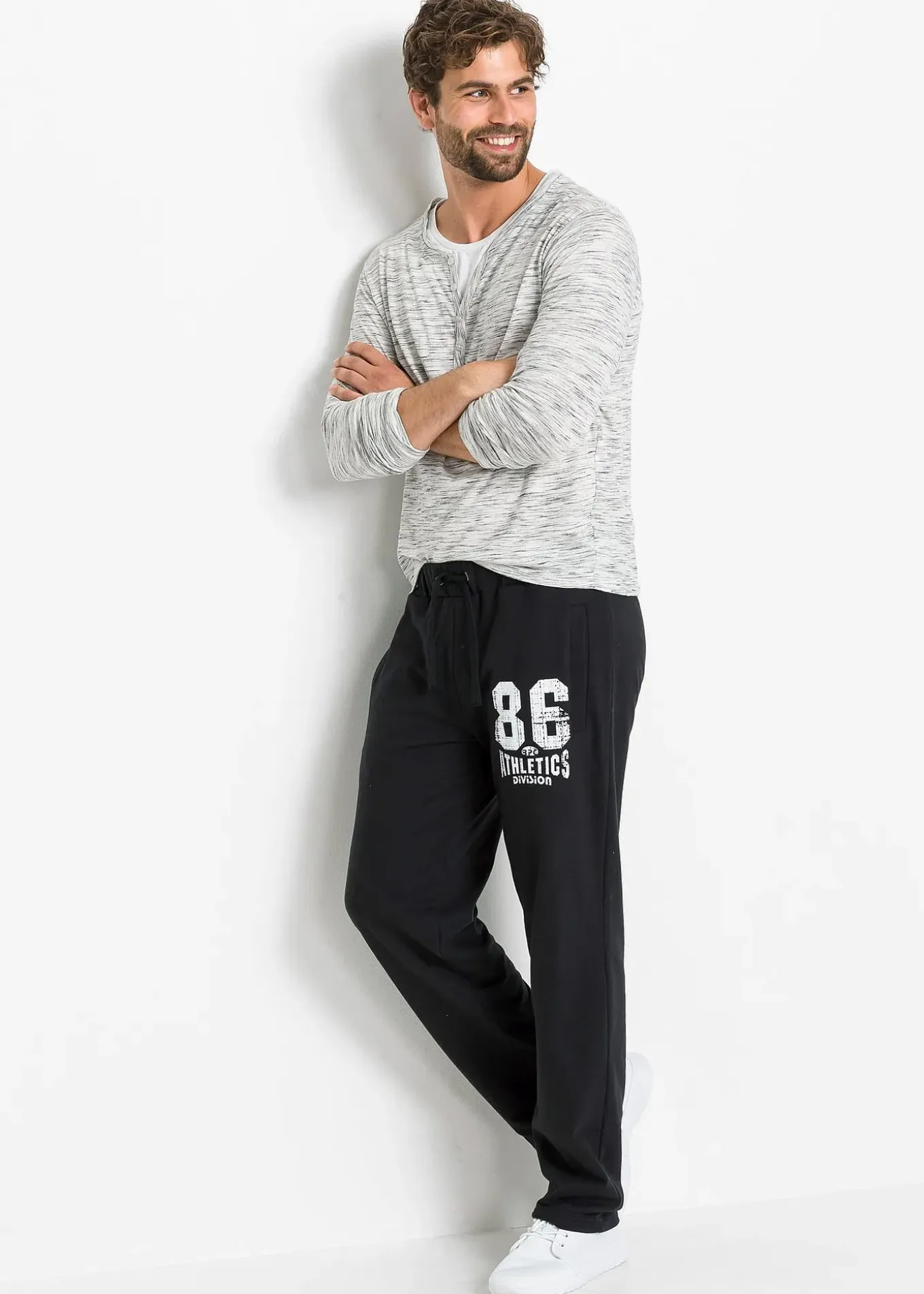 Pantalon de jogging avec détails sportifs, 100% coton