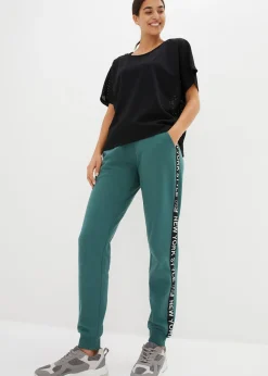 Pantalon de jogging avec finitions bord-côtes et imprimé