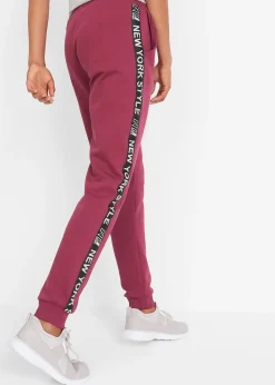 Pantalon de jogging avec finitions bord-côtes et imprimé