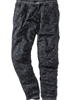 Pantalon de jogging chiné à finitions côtelées