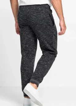 Pantalon de jogging chiné à finitions côtelées