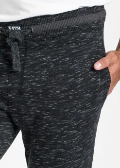Pantalon de jogging chiné à finitions côtelées