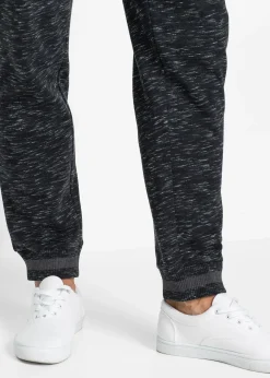 Pantalon de jogging chiné à finitions côtelées