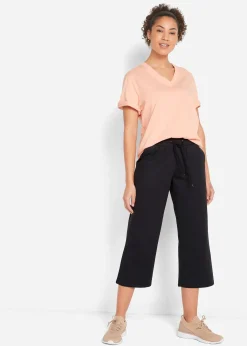 Pantalon de jogging en coton, mi-mollet