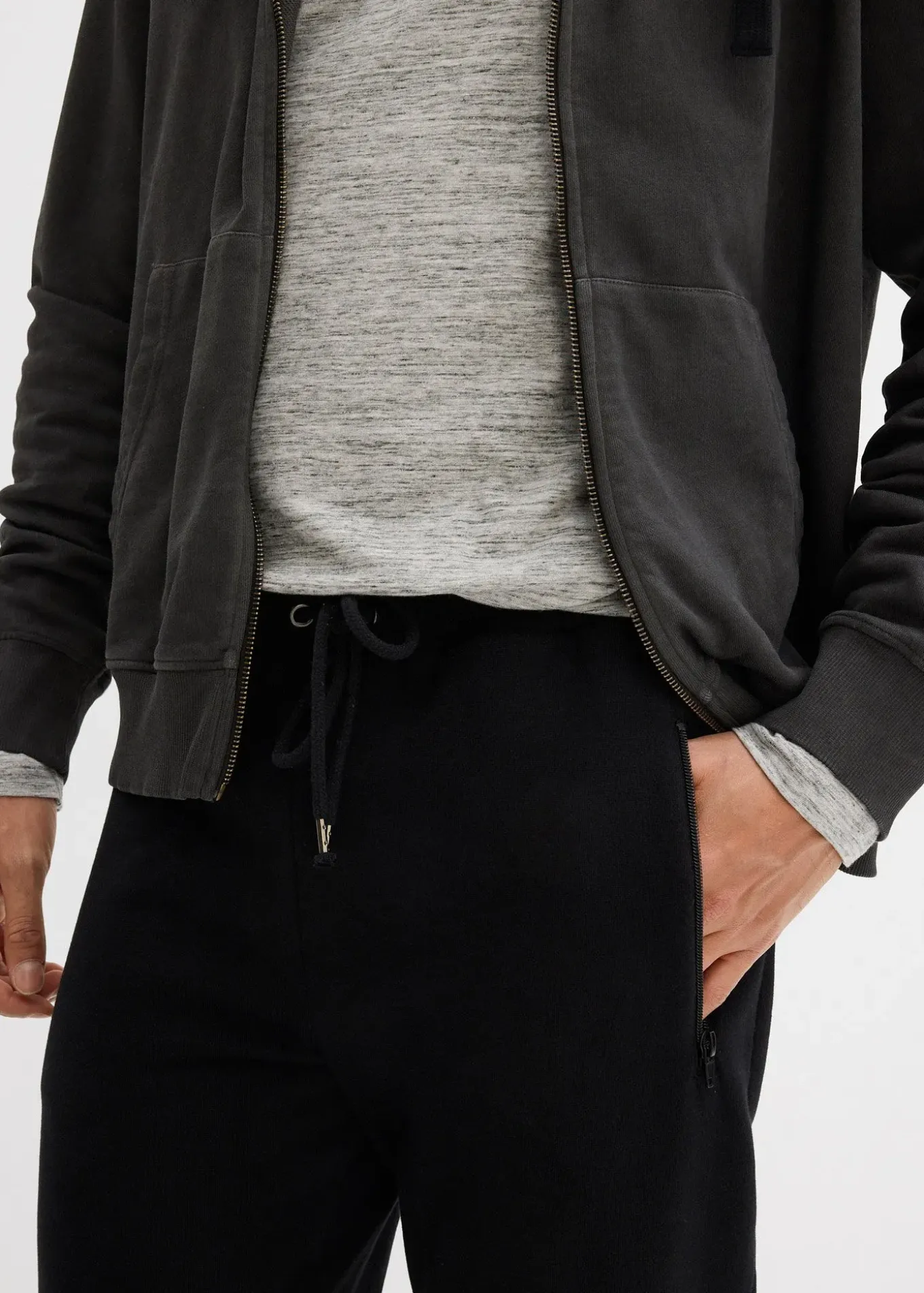 Pantalon de jogging en coton avec poches zippées pratiques