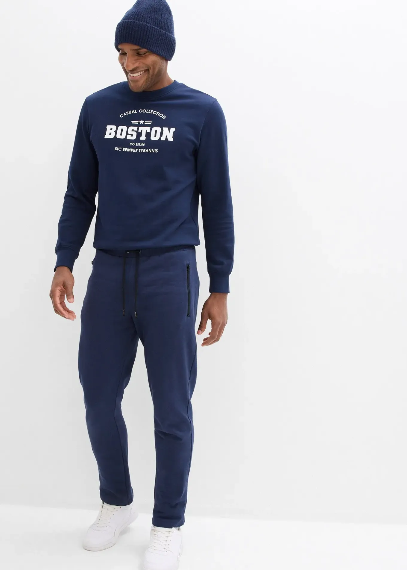 Pantalon de jogging en coton avec poches zippées pratiques