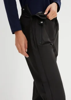 Pantalon de pluie ultra-léger à taille élastiquée avec zip sur le côté, imperméable