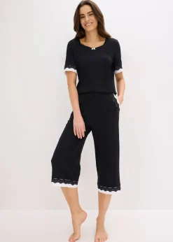 Pantalon de pyjama ample et doux, longueur 3/4