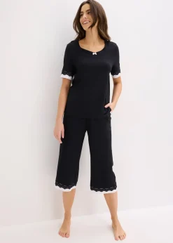 Pantalon de pyjama ample et doux, longueur 3/4