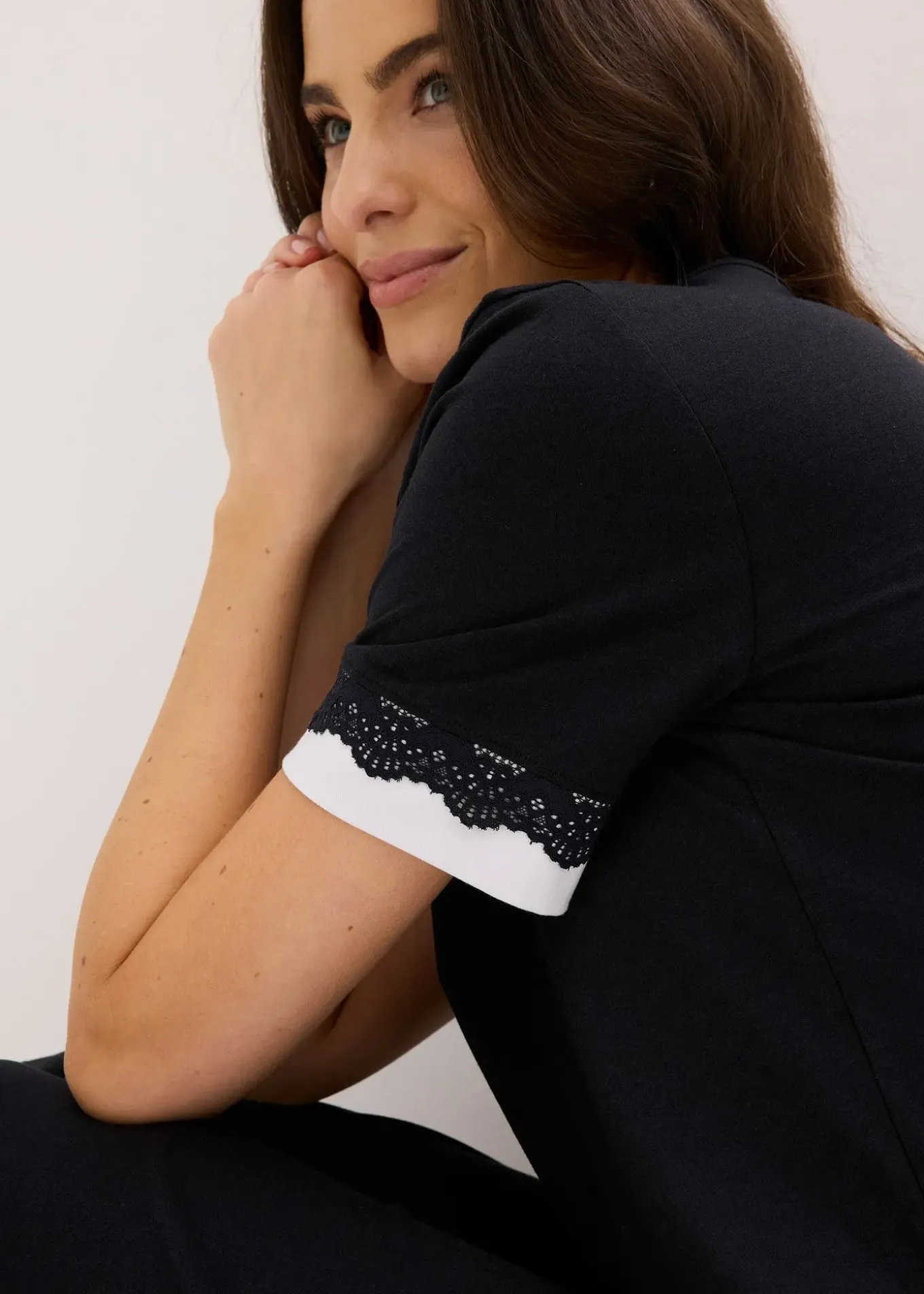 Pantalon de pyjama ample et doux, longueur 3/4