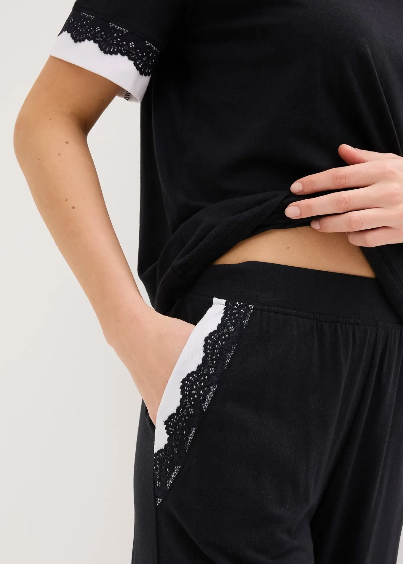 Pantalon de pyjama ample et doux, longueur 3/4