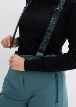 Pantalon de ski thermique imperméable avec bretelles amovibles