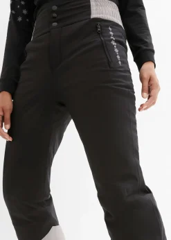 Pantalon de ski thermo fonctionnel coupe haute avec taille confortable, étanche, Straight