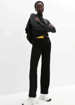 Pantalon de sport en coton, jambes évasées