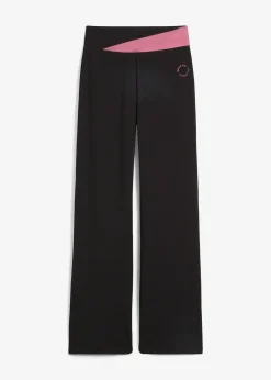 Pantalon de sport en coton, jambes évasées