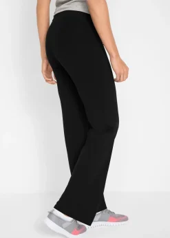 Pantalon de sport en coton, jambes évasées