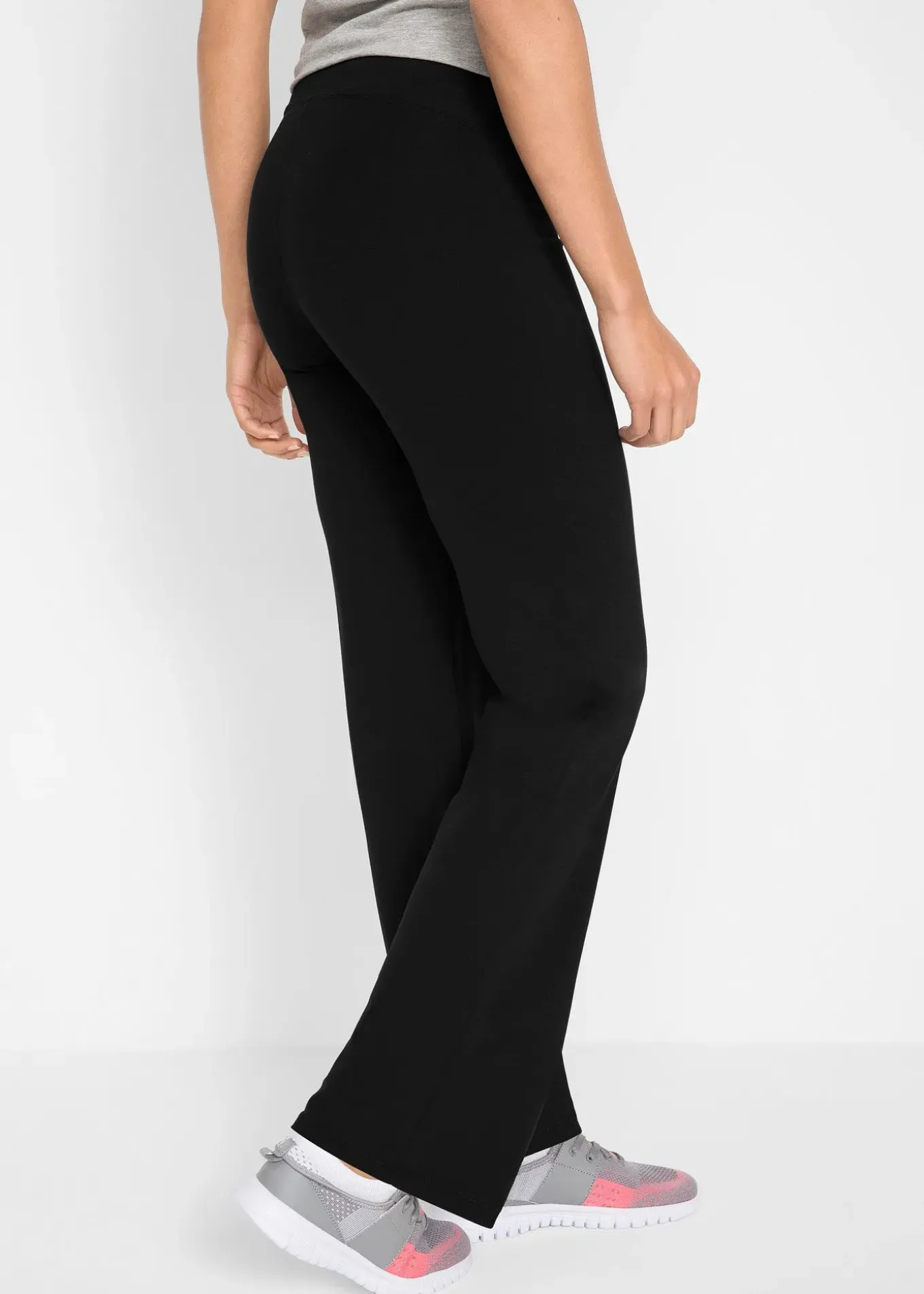 Pantalon de sport en coton, jambes évasées