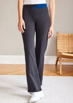 Pantalon de sport en coton, jambes évasées