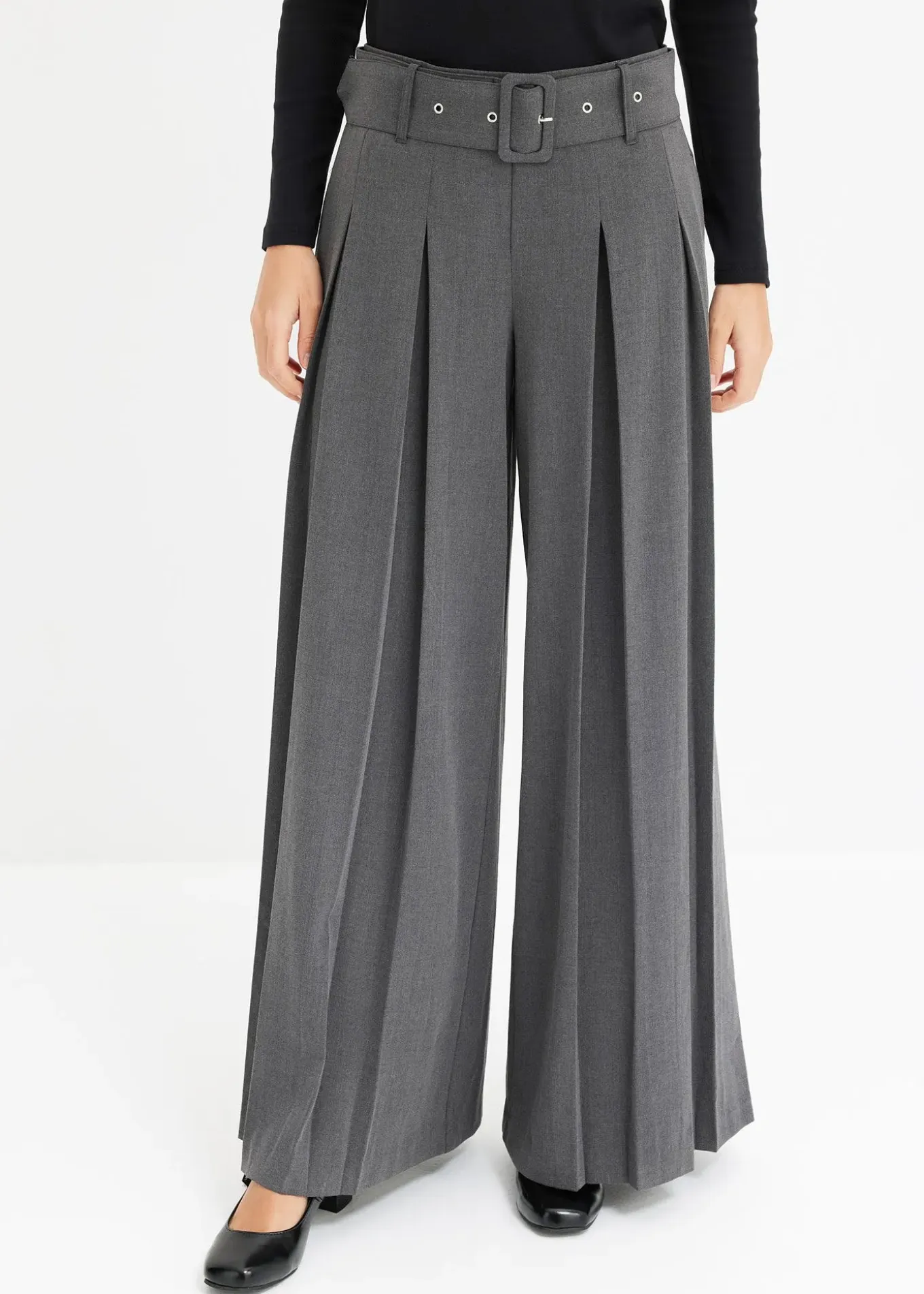 Pantalon de tailleur fluide en viscose mélangée