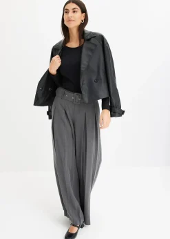Pantalon de tailleur fluide en viscose mélangée