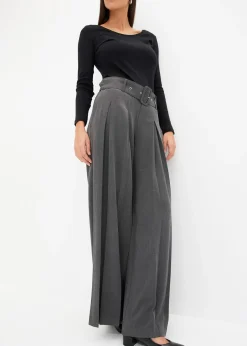 Pantalon de tailleur fluide en viscose mélangée