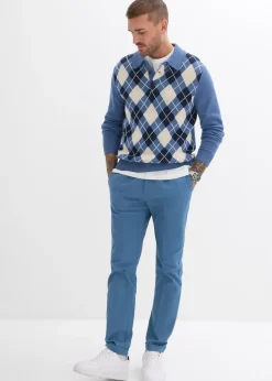 Pantalon droit à pinces en twill de coton, Regular