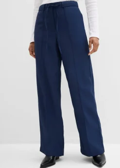Pantalon droit à taille élastiquée