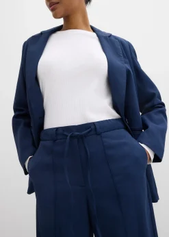 Pantalon droit à taille élastiquée