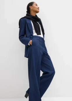 Pantalon droit à taille élastiquée