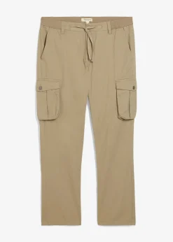Pantalon droit cargo, regular, à taille élastiquée
