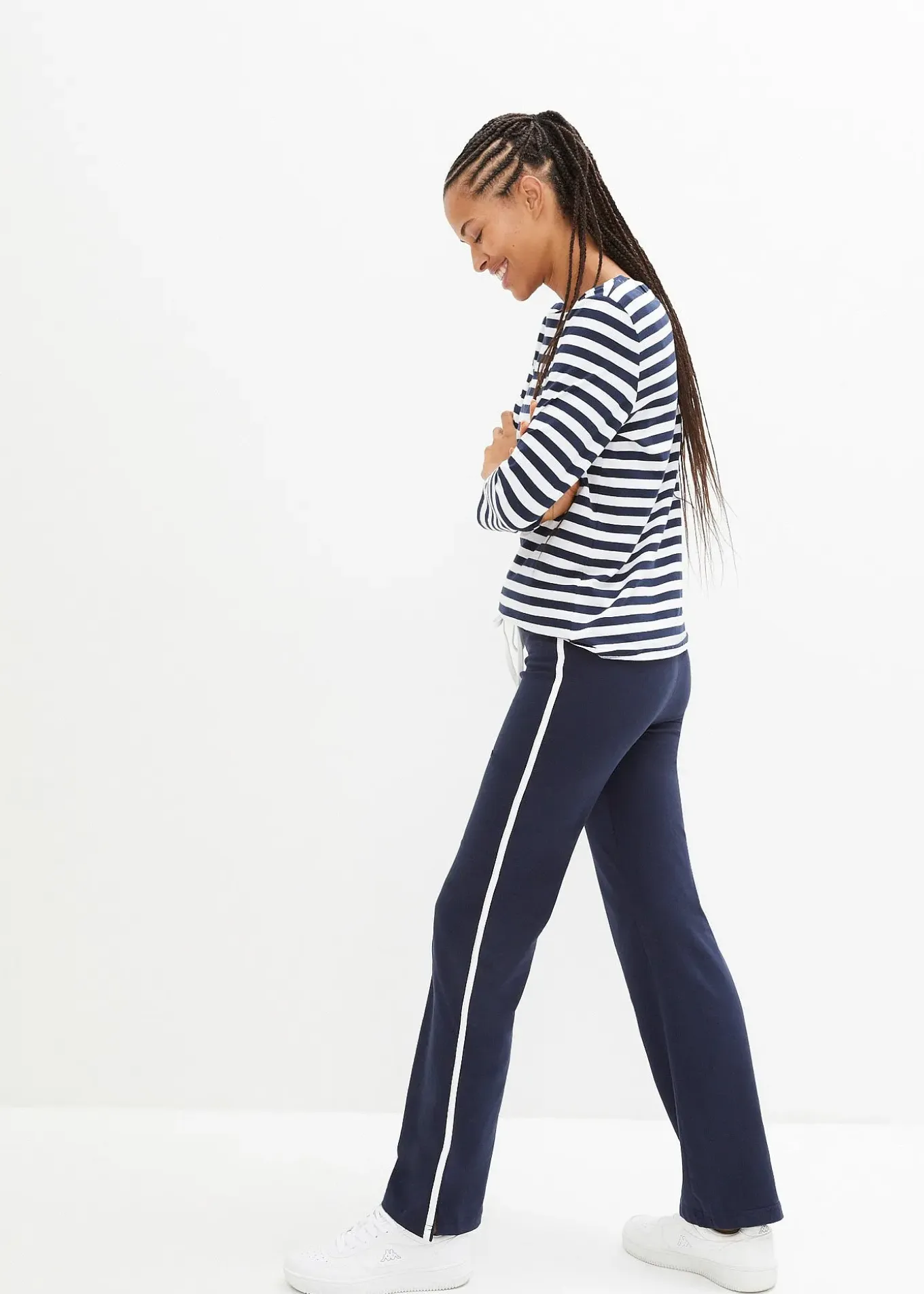 Pantalon droit en jersey coton