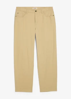 Pantalon droit en twill à taille élastiquée, loose