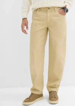 Pantalon droit en twill à taille élastiquée, loose