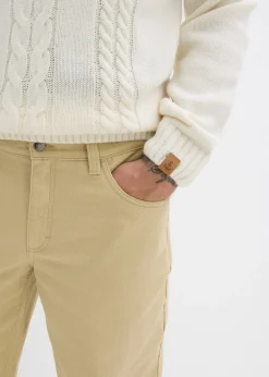 Pantalon droit en twill à taille élastiquée, loose